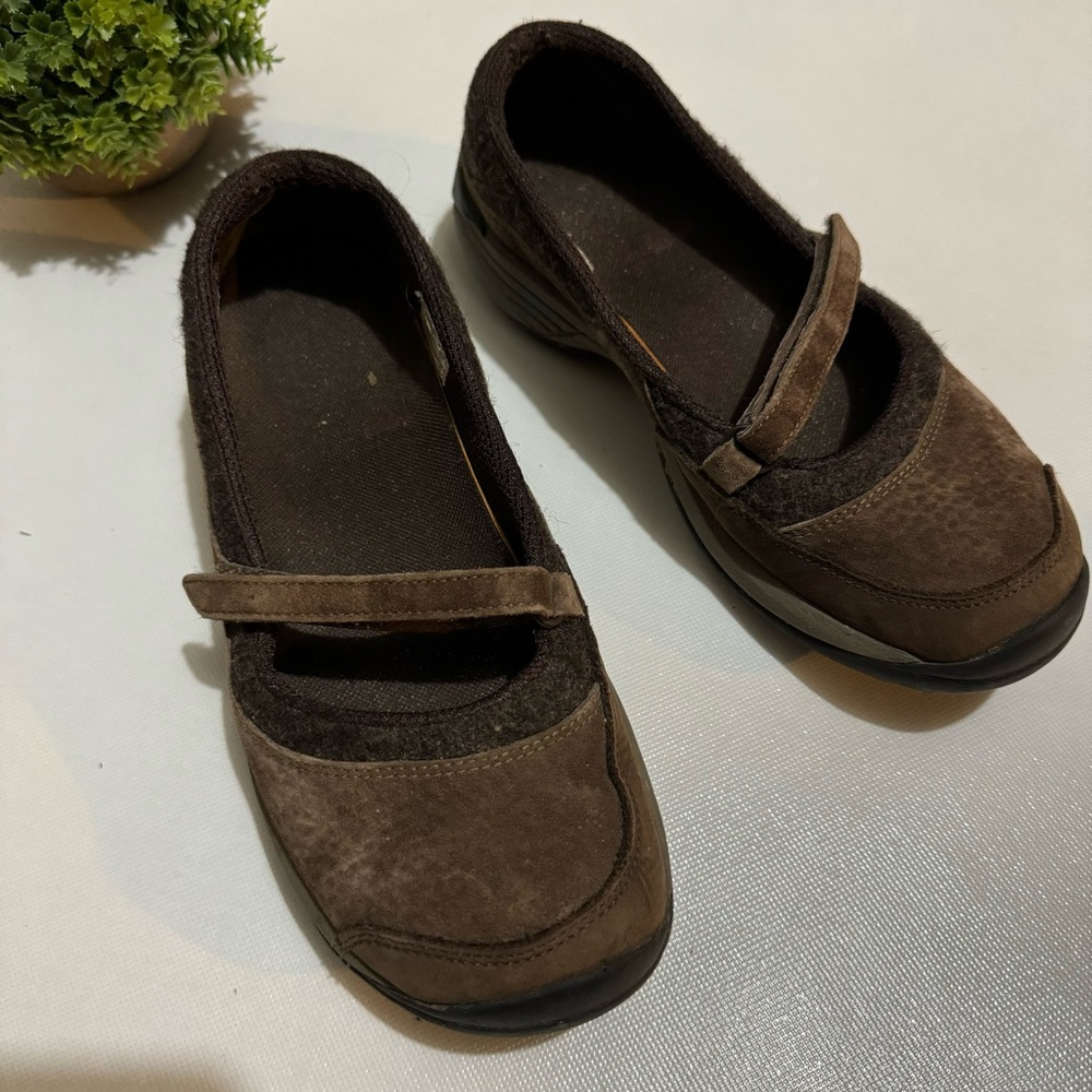 Merrell Encore Emme Coffee Bean Leather Brown Mary Jane Style Flats Shoes 7.5